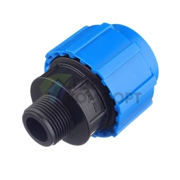 Муфта с наружной резьбой 32x3/4 ПНД Политэк - фото 3