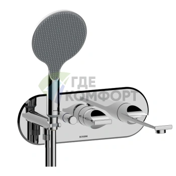 Встраиваемый смеситель для ванны BOSSINI APICE с ручным душем, хром (Z00557.030) - фото 1