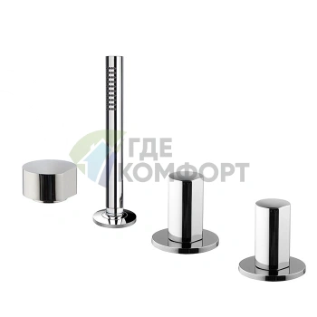 Смеситель для ванны FIMA Carlo Frattini двойной без излива с душевым комплектом хром (F3174/1CR) - фото 1