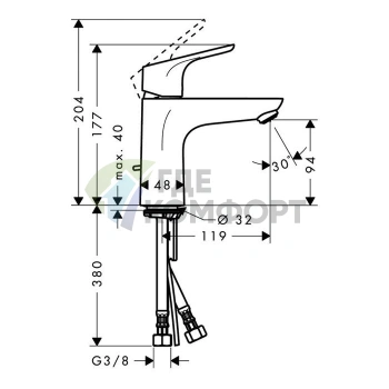 Смеситель Hansgrohe Focus для борта ванны с вакуумным переключателем, хром (31930000) - фото 2