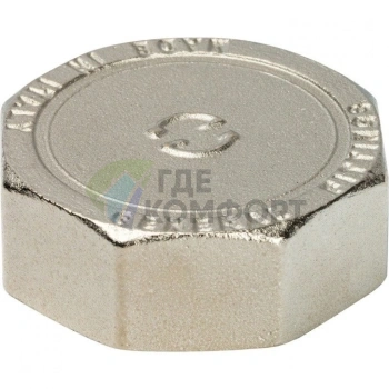 Заглушка STOUT ВР 1 1/2 внутренняя резьба никелированная - фото 2