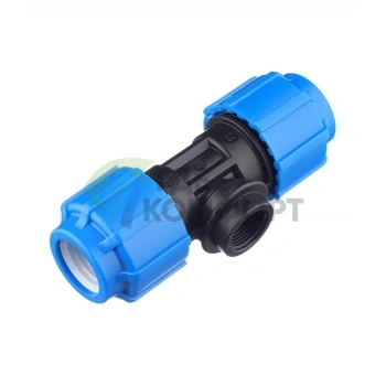 Тройник с внутренней резьбой 32x3/4x32 ПНД Политэк - фото 1