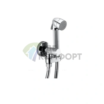 Комплект запорной арматуры 1/2 с латунным вентилем, шлангом 125 см и хромированной лейкой (E57004B.030) - фото 1