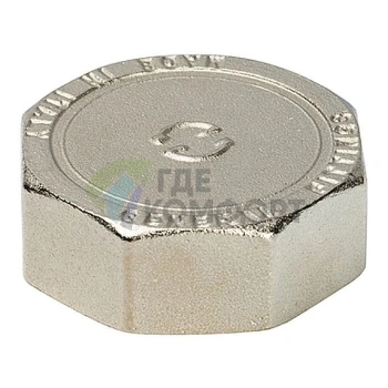 Заглушка STOUT ВР 1 1/2 внутренняя резьба никелированная - фото 1