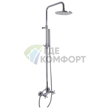 Смеситель для душа FIMA Carlo Frattini Maxima с душевой штангой и верхним душем 250 мм, хром (F5305/2CR) - фото 1