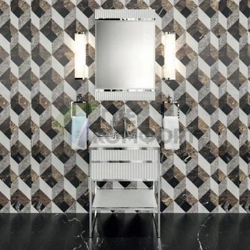 Смеситель OASIS CHARLOTTE для раковины на 3 отверстия с хрустальными ручками, хром (000RBCA082CTCR) - фото 1