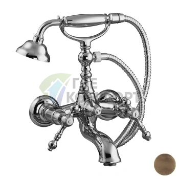 Смеситель для ванны FIMA Carlo Frattini Epoque настенный с душевой лейкой, цвет бронза (F5054BR) - фото 1