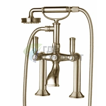 Смеситель для ванны Bossini Liberty на два отверстия с переключателем и комплектом лейки (Z001106.094) - фото 1