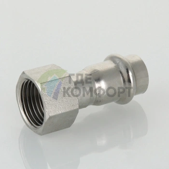 Пресс-муфта с накидной гайкой 15 мм х 1/2 из нержавеющей стали VTi.908.I.001504 VALTEC (ВАЛТЕК) - фото 3