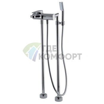 Смеситель для ванны FIMA/Carlo Frattini Quad напольный с душевым комплектом, хром (F3724/4CR) - фото 1