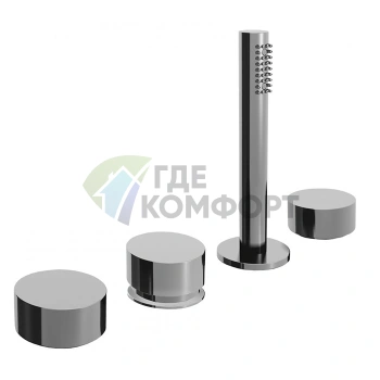 Смеситель для ванны Fantini AF/21 накладной монтаж, 4 отверстия, без излива, хром (27 02 A267) - фото 1