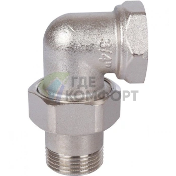 Разъемное угловое соединение американка ВН 3/4 уплотнение под гайкой o-ring кольцо, никелированное Stout - фото 1