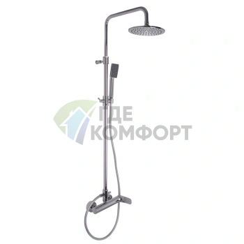 Смеситель для душа FIMA Carlo Frattini Quad с душевой стойкой, верхним душем и комплектом, хром (F3735/2CR) - фото 1
