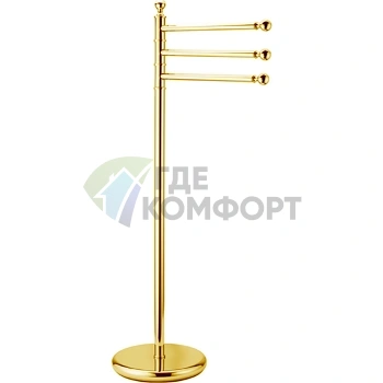 Полотенцедержатель напольный тройной CISAL Arcana золото: роскошь и практичность для вашей ванной (AR09091024) - фото 1