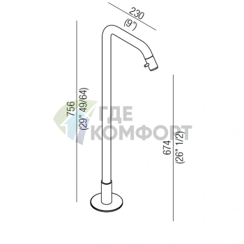 Однорычажный напольный смеситель для ванны Agape Memory: стильный хром (AMEM327S) - фото 2