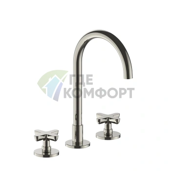 Смеситель для раковины Fantini Icona Classic с нажимным донным клапаном, никель (53 95 R007) - фото 1