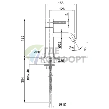 Смеситель для раковины Fantini AF/21 с золотым покрытием Matt British Gold PVD (27 P6 A704WF) - фото 2