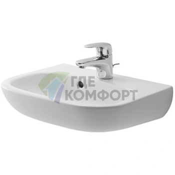 Раковина Duravit D-Code для рук с переливом, 450x340 мм, белая (7054500002) - фото 1