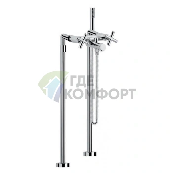 Напольный смеситель для ванны FIMA Carlo Frattini Maxima с душевым комплектом, хром (F5304/4CR) - фото 1