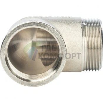 Угольник STOUT наружная/внутренняя резьба латунный НВ 1 1/4 никелированный - фото 4