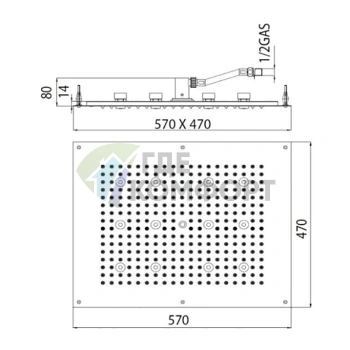 Верхний душ BOSSINI DREAM-RECTANGULAR 570x470 мм с RGB-подсветкой и хромотерапией (H37455.045) - фото 2