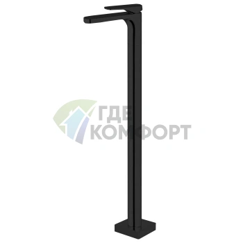 Стильный напольный смеситель FIMA Carlo Frattini Quad для раковины в матовом черном цвете (F3721/PNS.WS) - фото 1