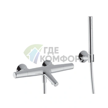 Термостатический смеситель CISAL Vita для ванны с душевым комплектом (хром) (VID2101021) - фото 1