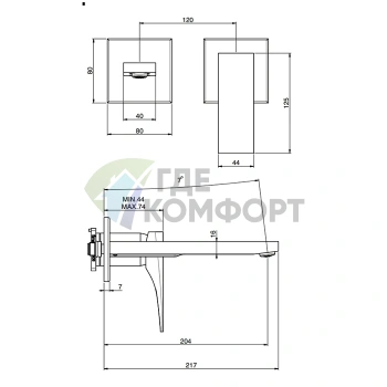 Смеситель для раковины Fima Carlo Frattini Bathroom Zeta встраиваемый хром (F3971NLX8CR) - фото 2