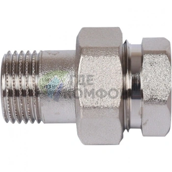 Разъемное соединение американка ВН 1/2, уплотнение под гайкой под гайкой, никелированное Stout - фото 3