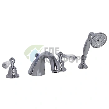 Смеситель для ванны FIMA Carlo Frattini Herend Chic с кристаллами SWAROVSKI и душевым комплектом, хром (F5414CCR) - фото 1