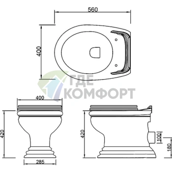 Унитаз приставной Migliore Milady PL для скрытого монтажа в стену - фото 3