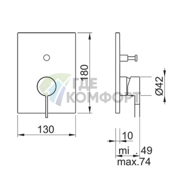 Внешняя часть смесителя Almar THIN CORE на 3 потребителя, хром (E186543.CR) - фото 2