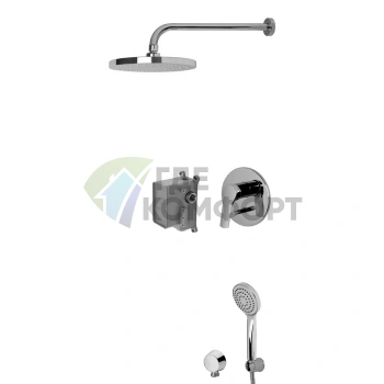 Смеситель для душа FIMA Carlo Frattini WELLNESS со встроенным термостатом и верхним душем (F3149X3R252CR)