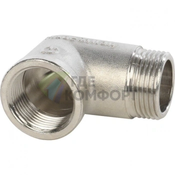 Угольник STOUT наружная/внутренняя резьба латунный НВ 3/4 никелированный - фото 4