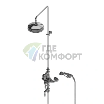 Душевой комплект Stella Italica Leve IS3284/33-220: термостатический смеситель со штангой и верхним душем, хром (IL 06100 CR00) - фото 1