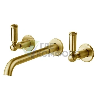 Смеситель для раковины Bossini Liberty на 3 отверстия в золотом цвете (Z001303.021) - фото 1