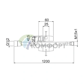 Шланг для борта ванны FIMA Carlo Frattini Wellness 1200 мм с грузом, хром (F2023CR) - фото 2