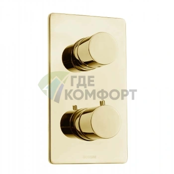 Термостат для душа Bossini Oki встраиваемый с девиатором 1/2/3/4/5, золото (Z00002.021) - фото 1