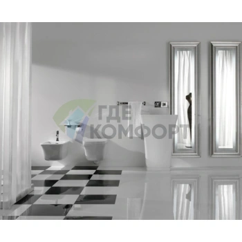 Раковина GLOBO Relais свободностоящая 60x41x85 см без отв под смесительит без перелива слив в стену цвет белый - фото 1