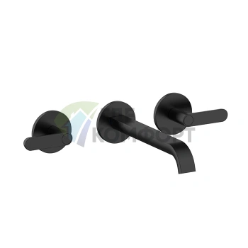 Встраиваемый смеситель для раковины Fantini Icona Deco, 3 отверстия, черный матовый (53 13 R113B) - фото 1