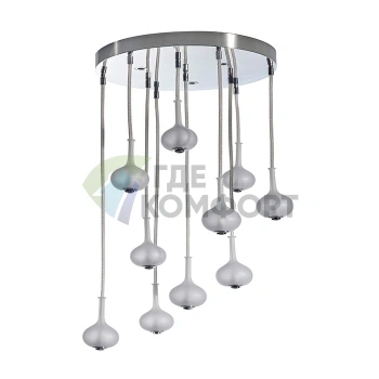 Верхний душ Melograno с подсветкой, 10 сатинированных стеклянных капсул, хром (F2997CR) - фото 1