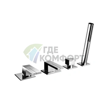 Смеситель для ванны Fantini AR/38 без излива и ручек (4 отверстия, хром) (38 02 5367S) - фото 1