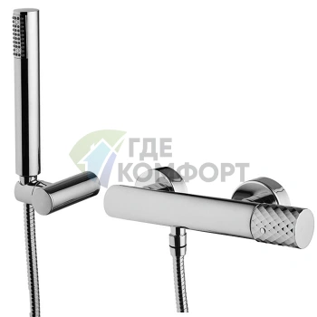 Смеситель для душа FIMA Carlo Frattini Spillo Tech настенный с душевым комплектом, хром (F3035XCR) - фото 1