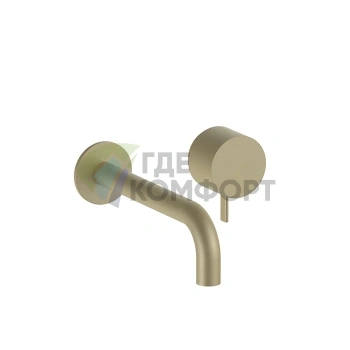 Смеситель для раковины Fantini AF/21 встраиваемый, 2 отв., цвет Matt British Gold PVD (27 P6 A613B) - фото 1