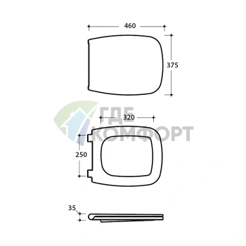 Сиденье для унитаза GLOBO Relais белое с золотым микролифтом (в комплекте с унитазом RES02.B28) (RE020OR) - фото 2