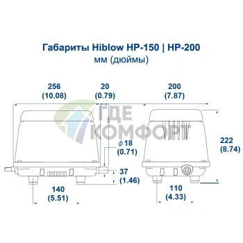 Компрессор HIBLOW НР-200 - фото 4