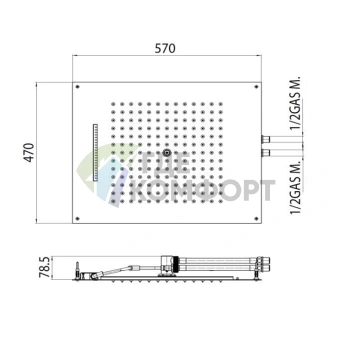 Верхний душ BOSSINI DREAM/2 с двумя режимами: дождь и водопад (H38926.030) - фото 2