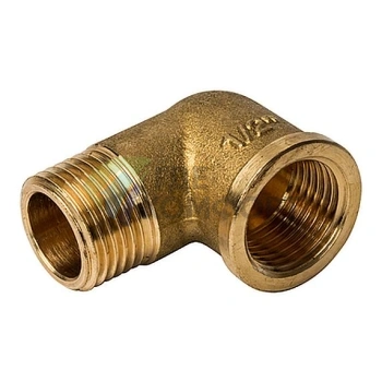 Угольник STOUT наружная/внутренняя резьба латунный НВ 1/2 - фото 1