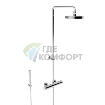 Термостатический смеситель Stella Bamboo с верхним душем 200 мм и ручной лейкой в комплекте (UN 02610 CR00) - фото 1