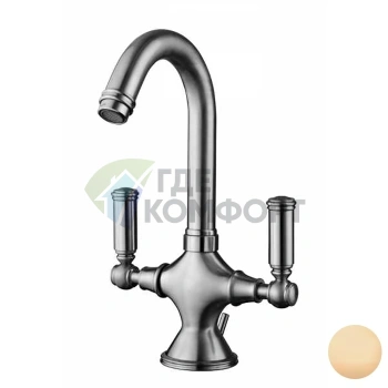 Однорычажный смеситель для раковины Bossini Liberty с поворотным изливом в цвете античная бронза (Z001301.022) - фото 1